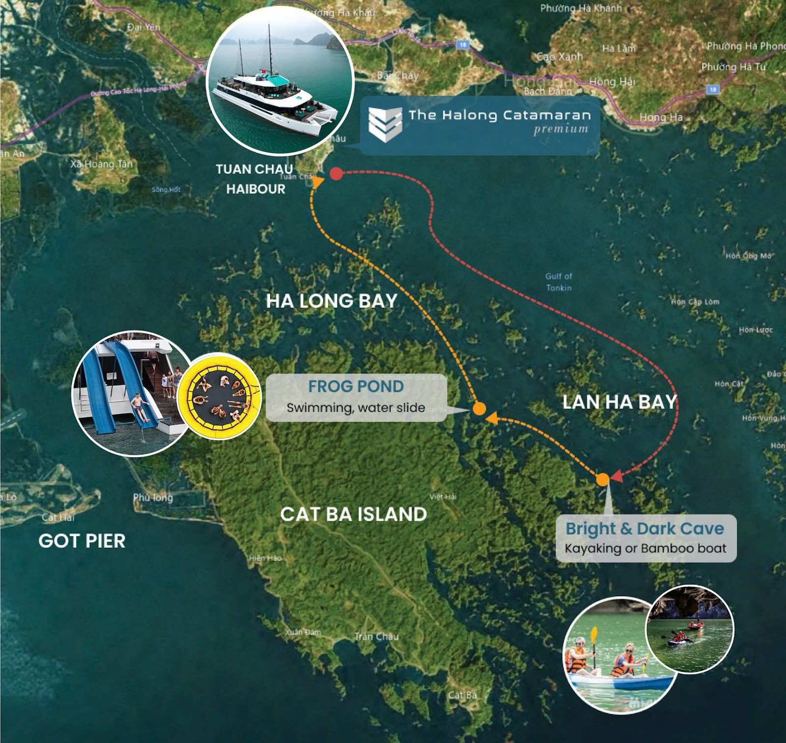 Halong Bay & Lan Ha Bay VIP Route Map